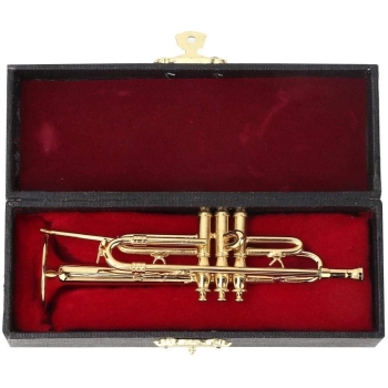 Miniatura instrumentu trąbki ze stojakiem i etui [12190000193]